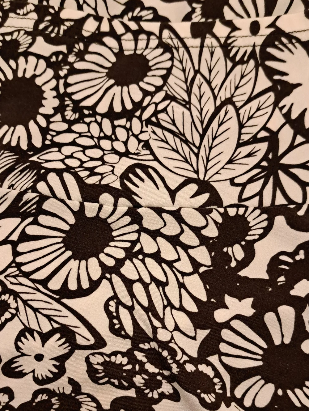 Reitmans Brown & Cream Juniors Floral A-Line Midi Skirt Flowy Size 7